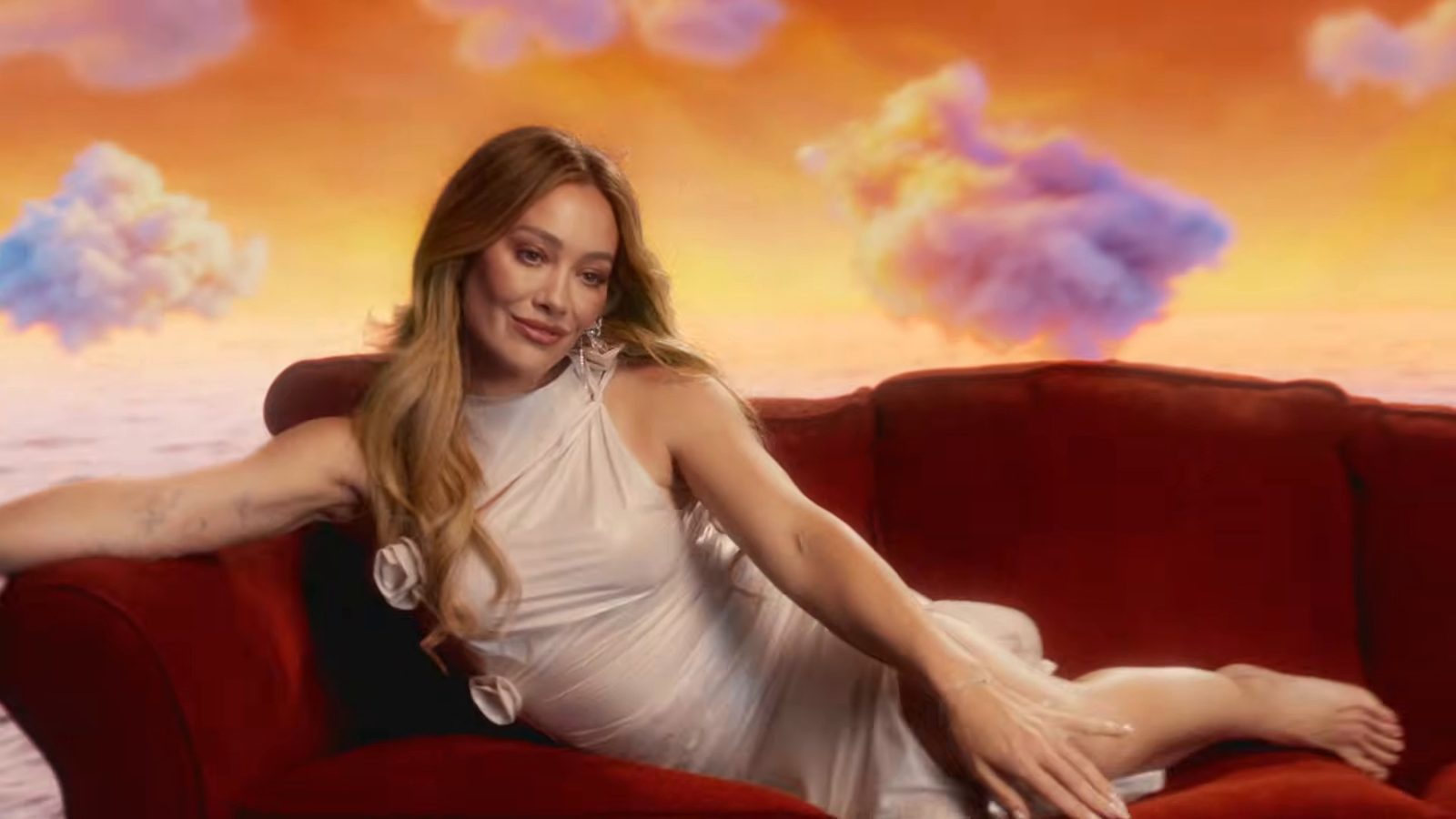 Hilary Duff in the official music video for "CATastrophe"